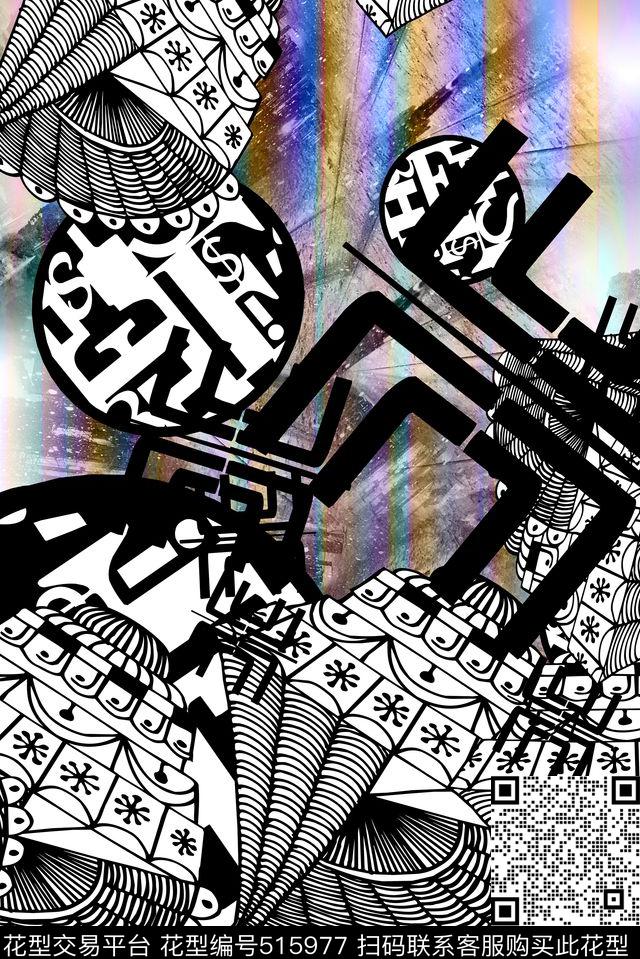 长巾围巾抽象服饰男女服装传统印花华亿平台下载（图片编号: 515977） - 瓦栏（Walan）