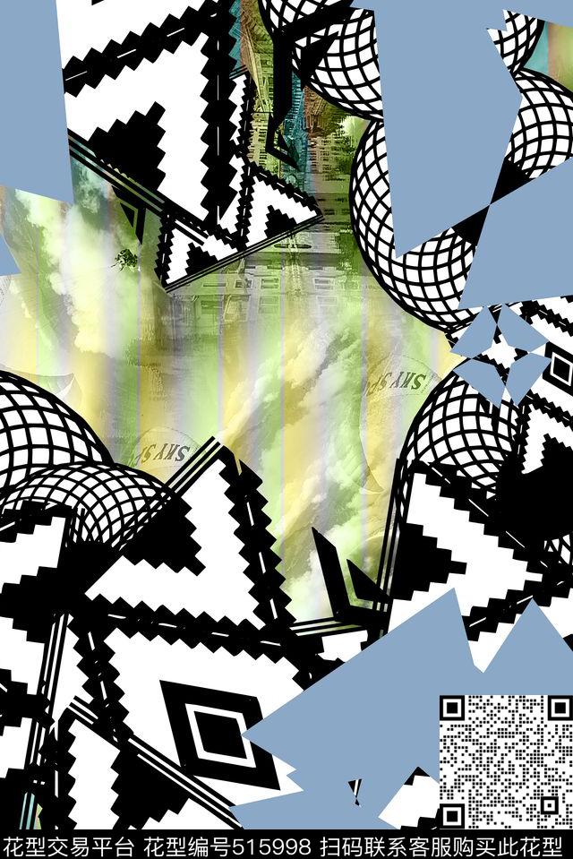 长巾围巾抽象服饰复古民族风系列数码印花华亿平台下载（图片编号: 515998） - 瓦栏（Walan）