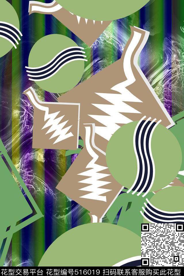 长巾围巾抽象服饰男女服装数码印花华亿平台下载（图片编号: 516019） - 瓦栏（Walan）