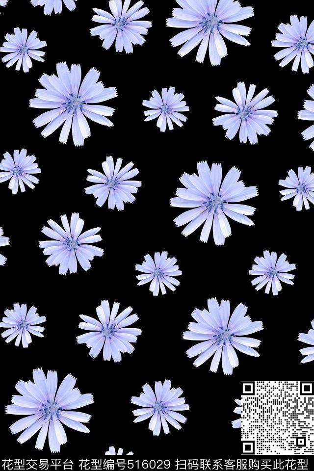 雏菊大牌花卉数码印花华亿平台下载（图片编号: 516029） - 瓦栏（Walan）