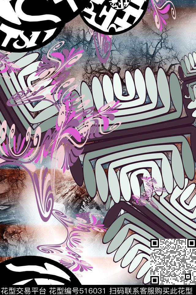 春夏新款几何男女混搭数码印花华亿平台下载（图片编号: 516031） - 瓦栏（Walan）