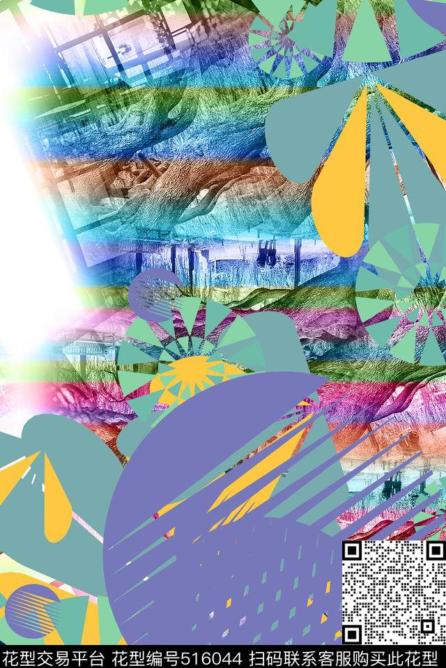 长巾围巾抽象服饰男女服装数码印花华亿平台下载（图片编号: 516044） - 瓦栏（Walan）