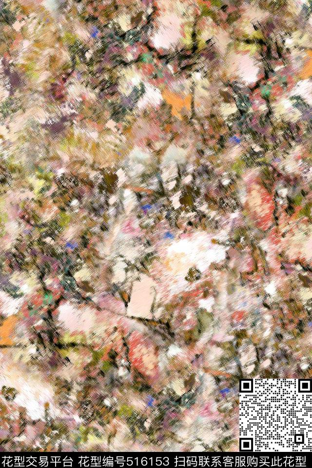 抽象时尚肌理模糊数码印花华亿平台下载（图片编号: 516153） - 瓦栏（Walan）