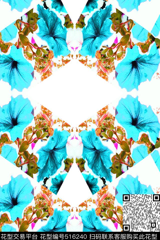 热带花卉时尚数码华亿平台数码印花华亿平台下载（图片编号: 516240） - 瓦栏（Walan）