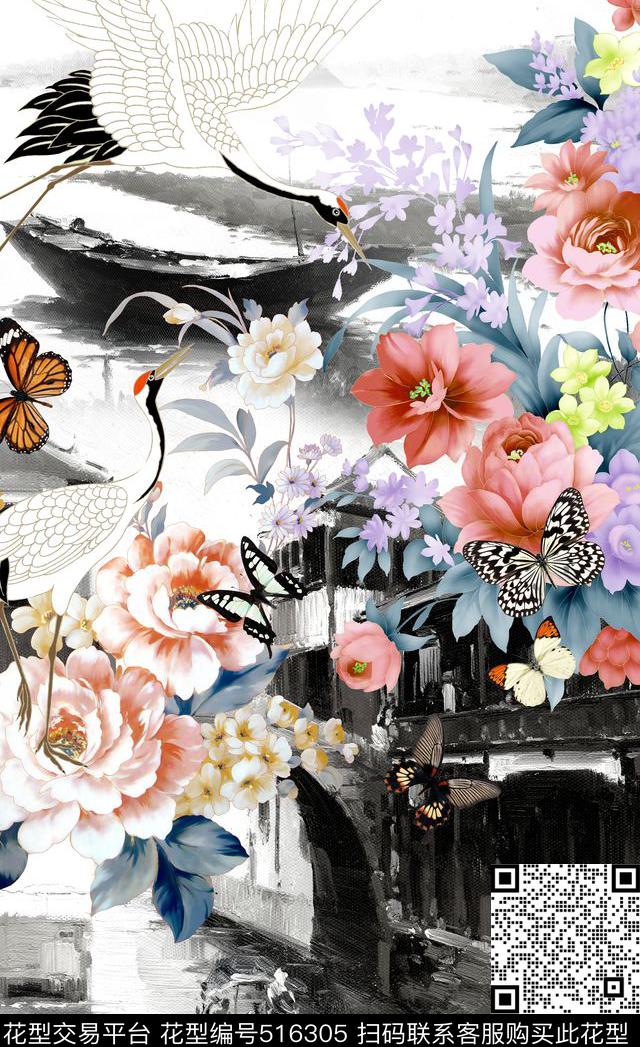 潮流时尚大牌华亿平台定位中国风数码印花华亿平台下载（图片编号: 516305） - 瓦栏（Walan）