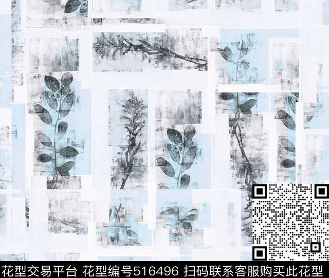 原创植物时尚数码印花华亿平台下载（图片编号: 516496） - 瓦栏（Walan）