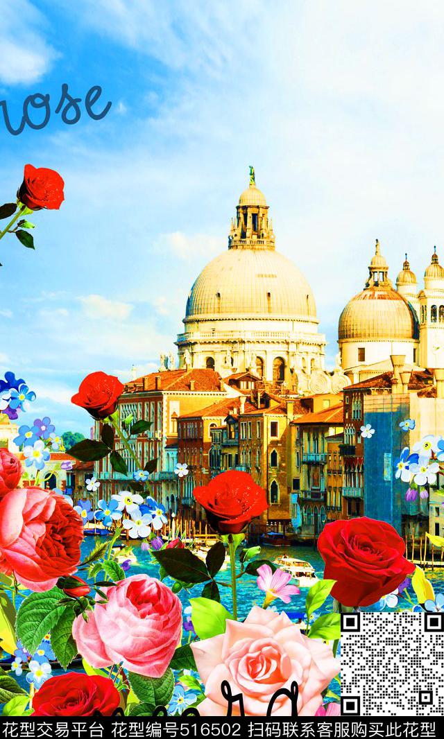 手绘欧美风情Dolce&Gabbana杜嘉班纳花卉城堡DG威尼斯水城手绘欧美风情Dolce&Gabbana杜嘉班纳花卉城堡DG威尼斯水城玫瑰花卉抽象复古女装T桖衬衫K【建筑】数码印花华亿平台下载（图片编号: 516502） - 瓦栏（Walan）
