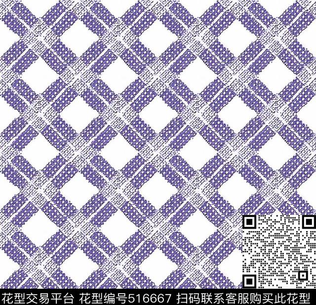 米兰时装小方格提花纹数码印花华亿平台下载（图片编号: 516667） - 瓦栏（Walan）