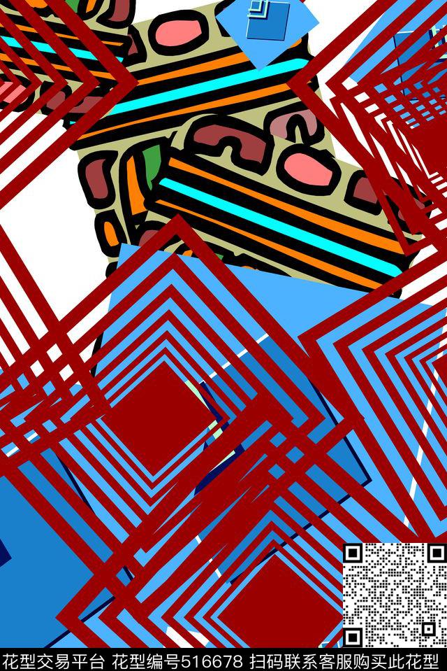 长巾围巾抽象服饰男女服装传统印花华亿平台下载（图片编号: 516678） - 瓦栏（Walan）