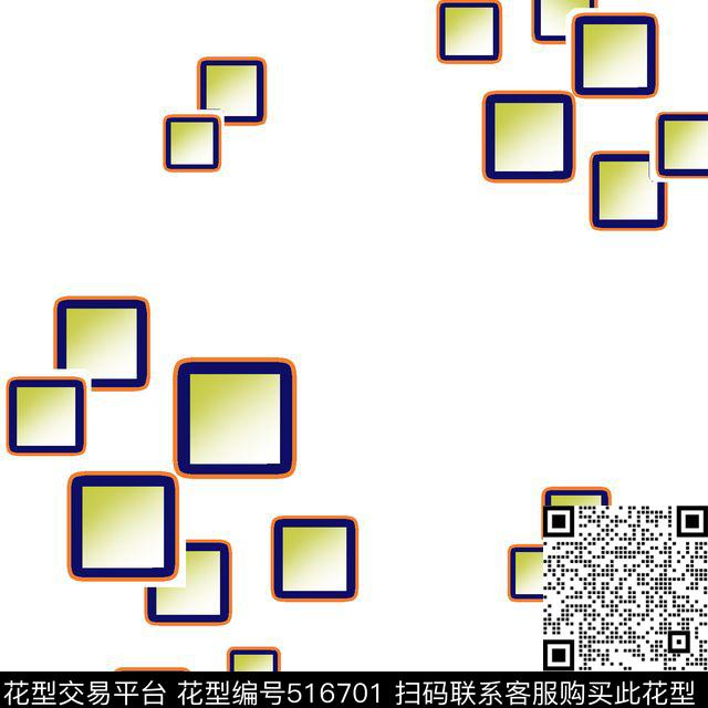 2016华亿平台衬衫几何立体方块传统印花华亿平台下载（图片编号: 516701） - 瓦栏（Walan）