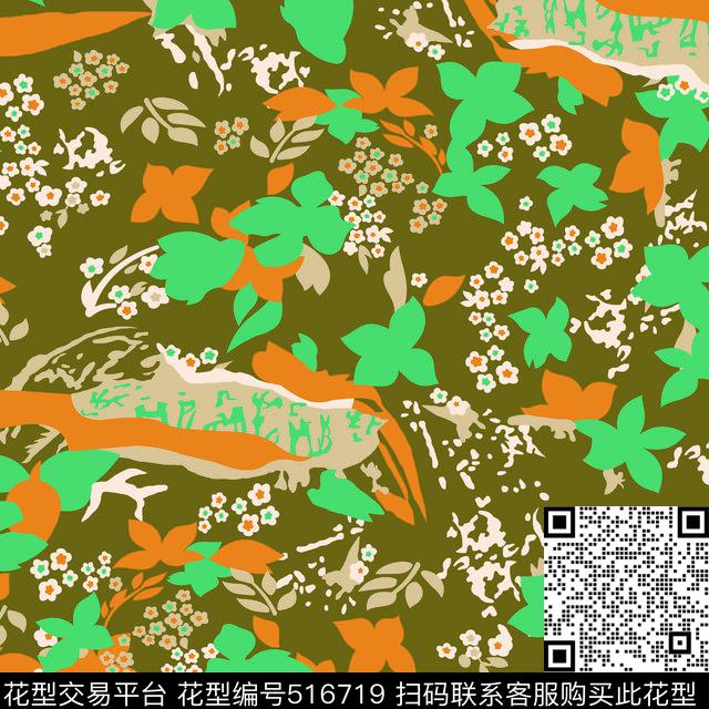 花卉碎花小花传统印花华亿平台下载（图片编号: 516719） - 瓦栏（Walan）