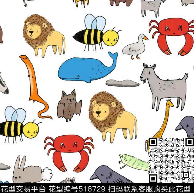 时尚卡通动物童装华亿平台数码印花华亿平台下载（图片编号: 516729） - 瓦栏（Walan）