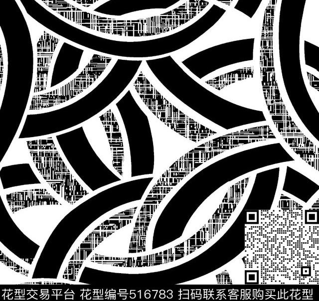 几何黑白线条原创传统印花华亿平台下载（图片编号: 516783） - 瓦栏（Walan）