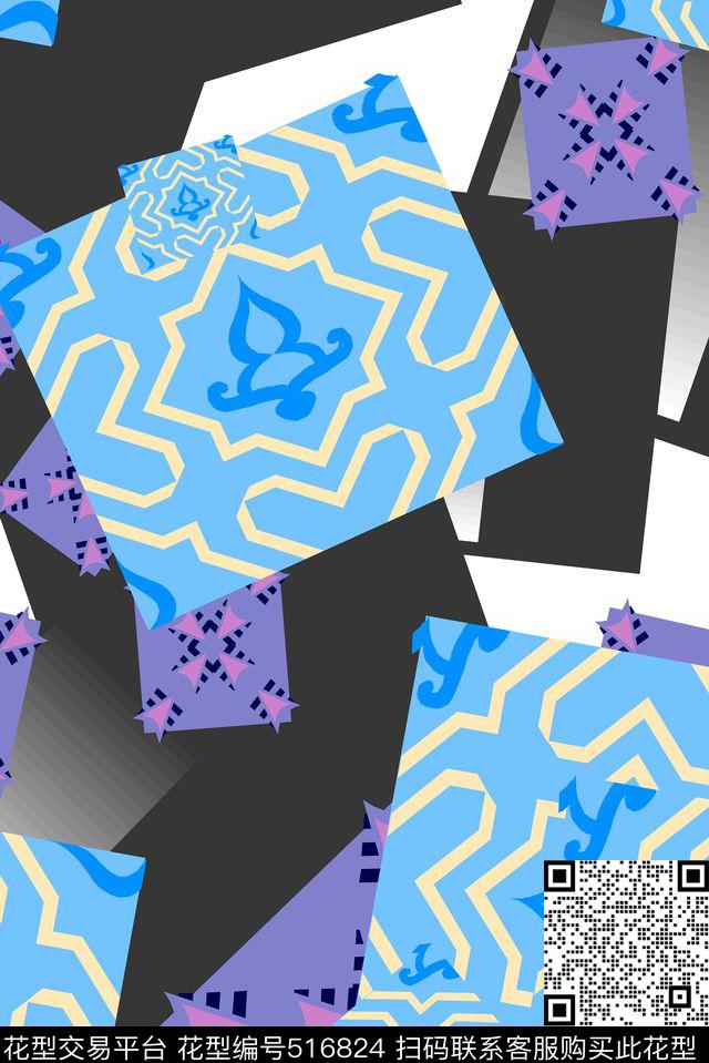 长巾围巾男女服装欧式风民族系列数码印花华亿平台下载（图片编号: 516824） - 瓦栏（Walan）