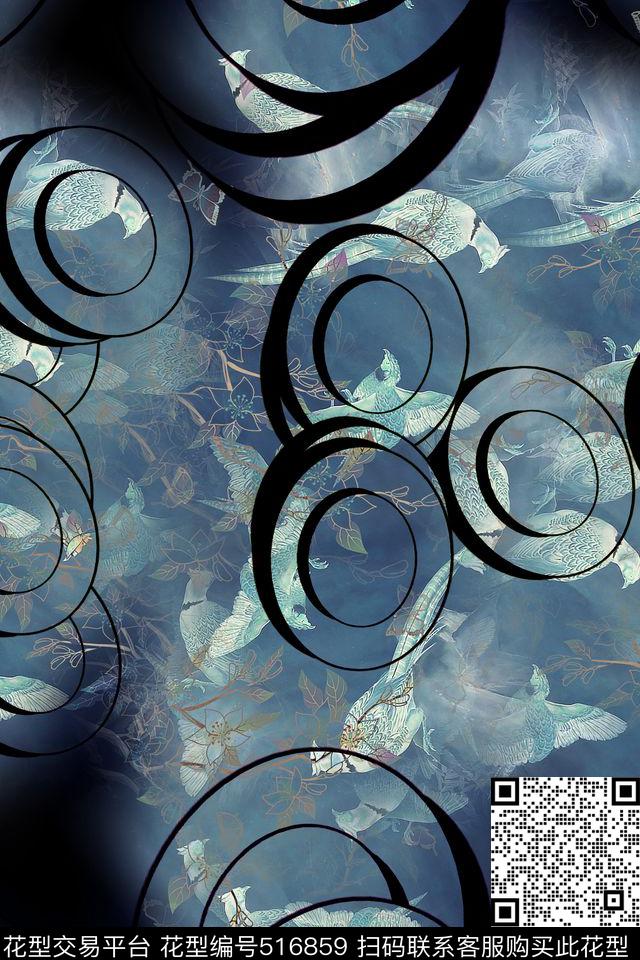 长巾丝巾男女服装中国风民族系列数码印花华亿平台下载（图片编号: 516859） - 瓦栏（Walan）