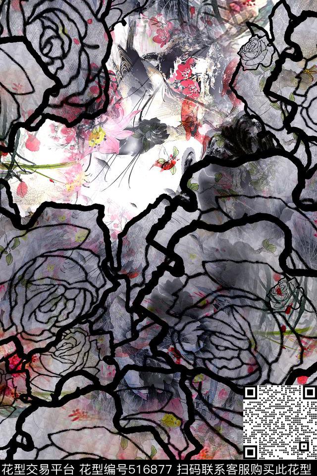 旗袍中国风民族风家纺大华亿平台街拍风数码印花华亿平台下载（图片编号: 516877） - 瓦栏（Walan）