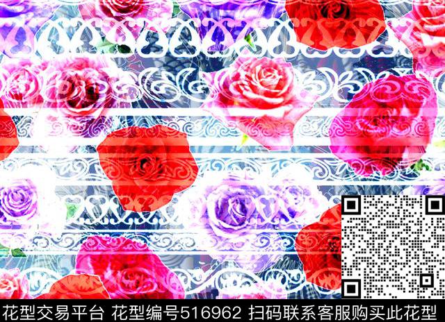 欧美风格抽象梦幻数码印花华亿平台下载（图片编号: 516962） - 瓦栏（Walan）