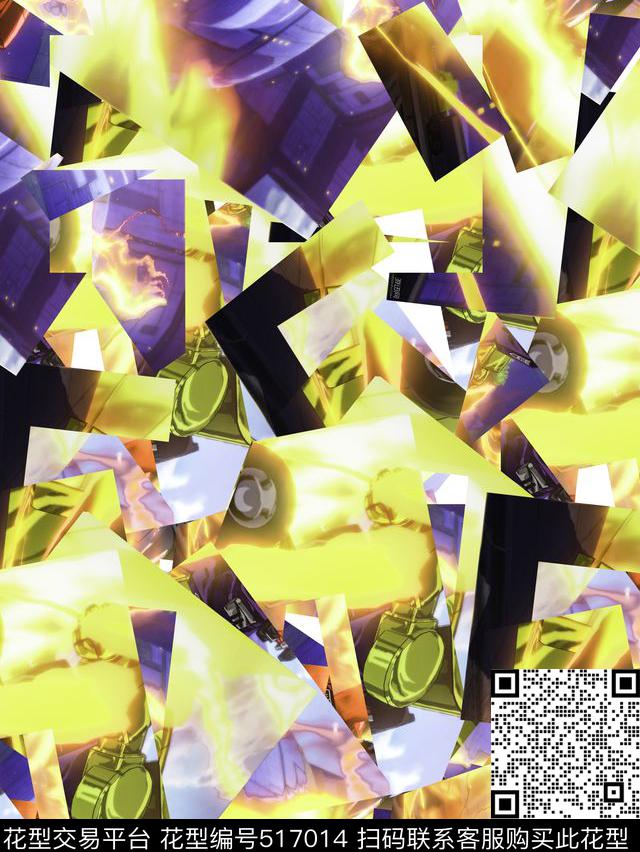 复古光影夹克华亿平台数码印花华亿平台下载（图片编号: 517014） - 瓦栏（Walan）