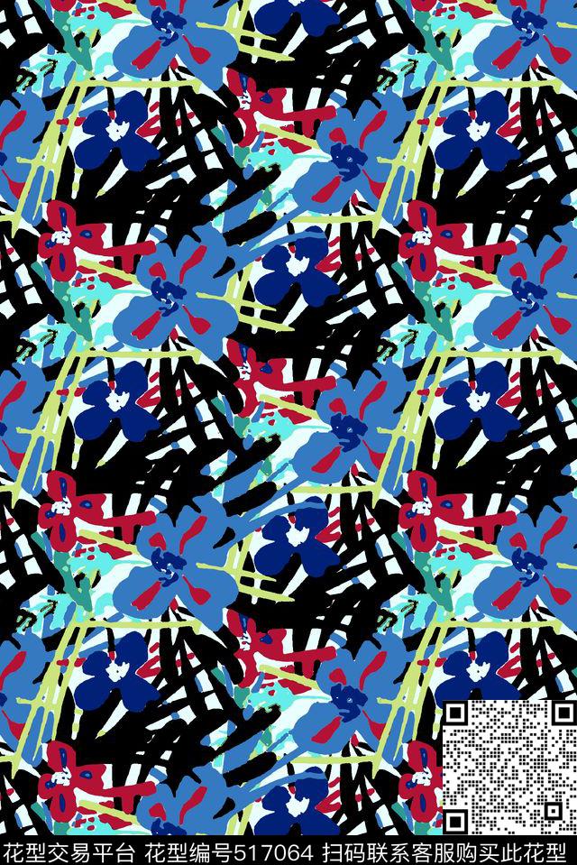 传统花卉服装复古传统印花华亿平台下载（图片编号: 517064） - 瓦栏（Walan）