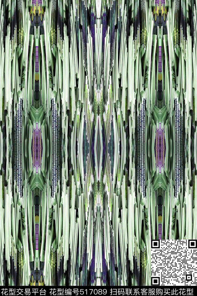 抽象不规则条纹数码印花华亿平台下载（图片编号: 517089） - 瓦栏（Walan）