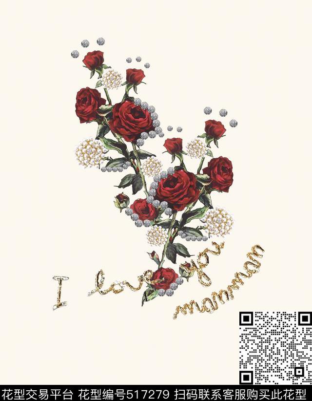 花卉女装优雅数码印花华亿平台下载（图片编号: 517279） - 瓦栏（Walan）