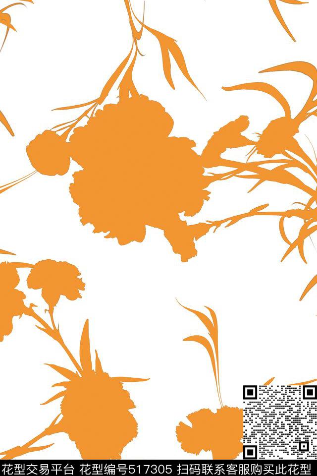 原创花卉浪漫传统印花华亿平台下载（图片编号: 517305） - 瓦栏（Walan）