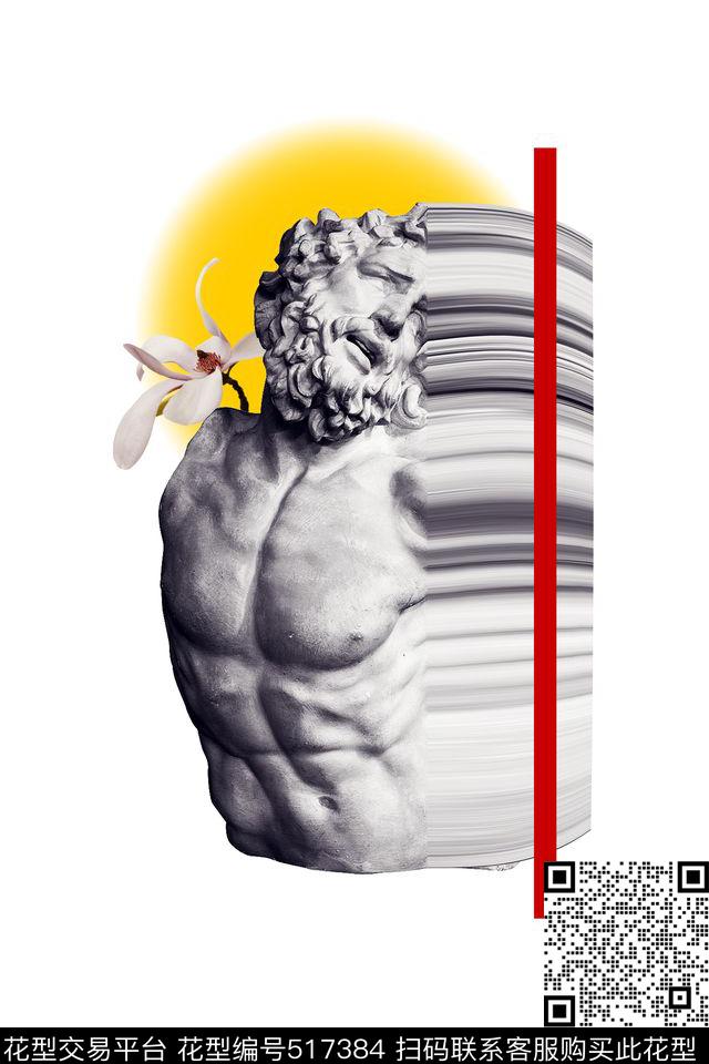 流行时尚男装定位华亿平台石膏像数码印花华亿平台下载（图片编号: 517384） - 瓦栏（Walan）