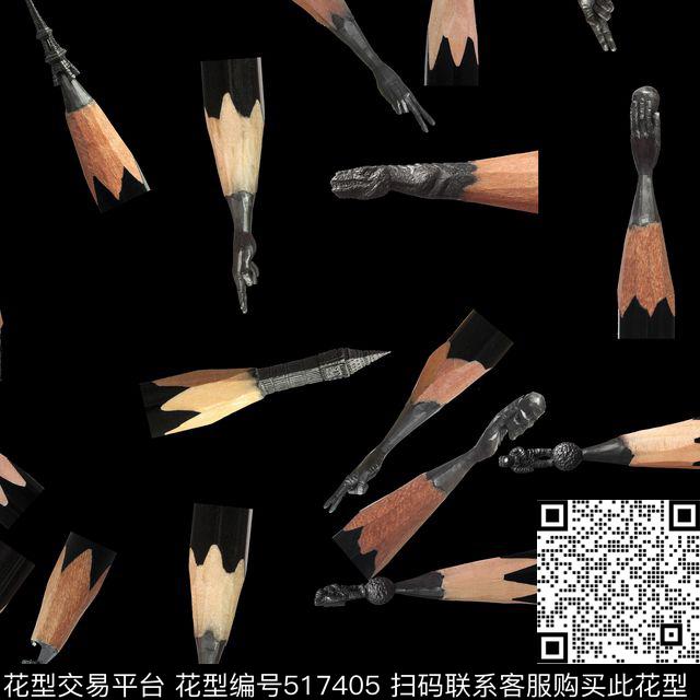 创意男装华亿平台铅笔雕刻数码印花华亿平台下载（图片编号: 517405） - 瓦栏（Walan）