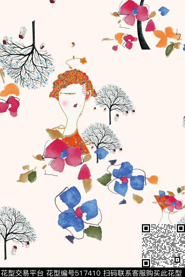 原创时尚绘画传统印花华亿平台下载（图片编号: 517410） - 瓦栏（Walan）