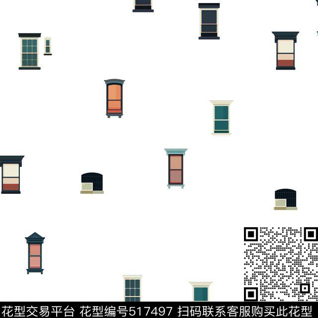 时尚创意简约欧式窗户传统印花华亿平台下载（图片编号: 517497） - 瓦栏（Walan）