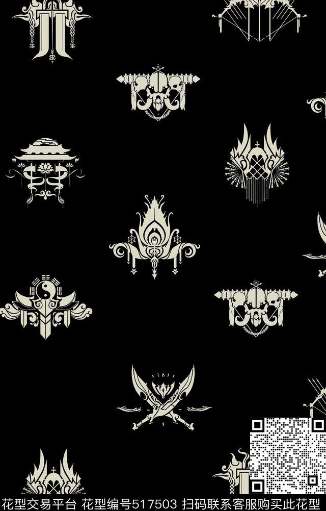 时尚射箭运动男装华亿平台传统印花华亿平台下载（图片编号: 517503） - 瓦栏（Walan）