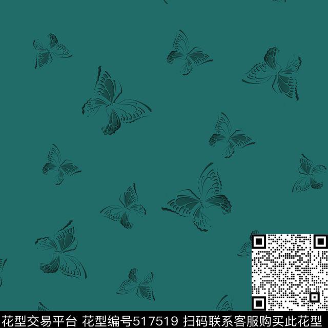 3D立体蝴蝶趣味传统印花华亿平台下载（图片编号: 517519） - 瓦栏（Walan）