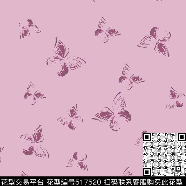 3D立体趣味蝴蝶传统印花华亿平台下载（图片编号: 517520） - 瓦栏（Walan）