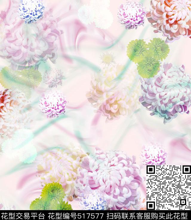 渲染浪漫L.D~花卉数码印花华亿平台下载（图片编号: 517577） - 瓦栏（Walan）