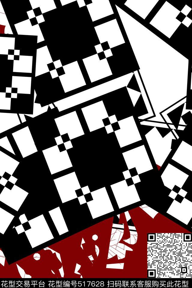 抽象几何欧美时尚传统印花华亿平台下载（图片编号: 517628） - 瓦栏（Walan）