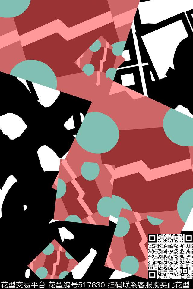 抽象混搭几何传统印花华亿平台下载（图片编号: 517630） - 瓦栏（Walan）
