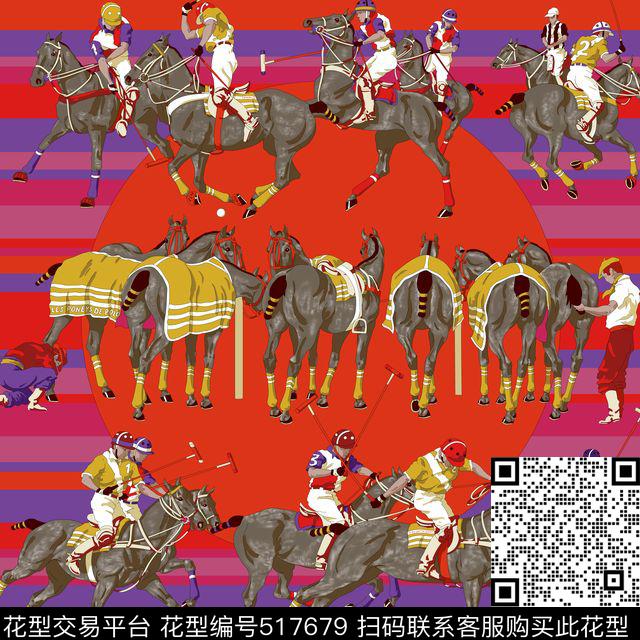 爱马仕方巾抽象几何马匹人物传统印花华亿平台下载（图片编号: 517679） - 瓦栏（Walan）