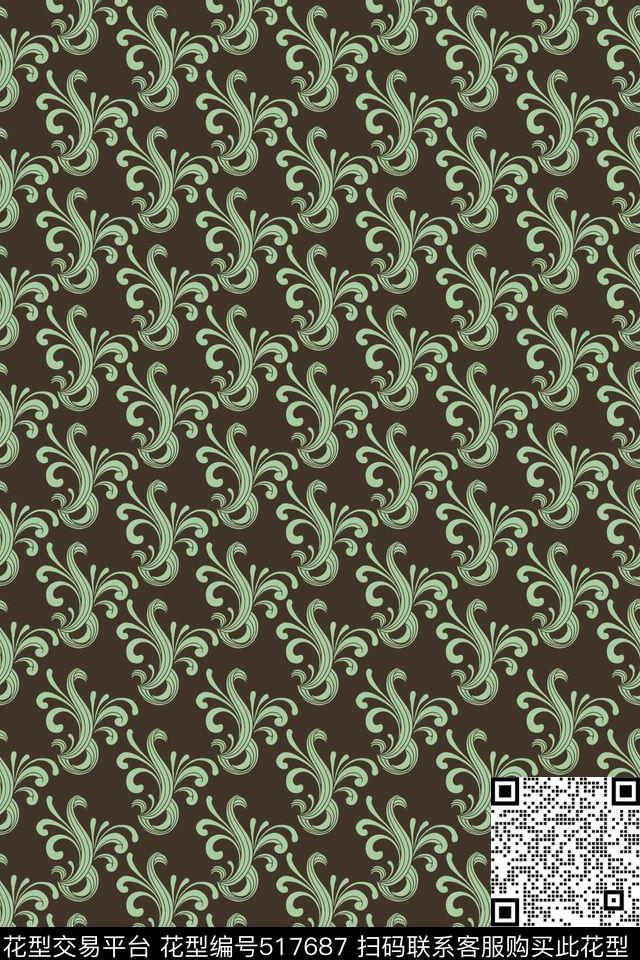 商务衬衫复古欧式花纹传统印花华亿平台下载（图片编号: 517687） - 瓦栏（Walan）
