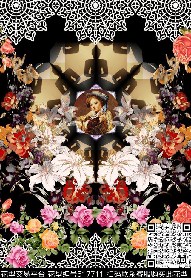 T恤服装复古数码印花华亿平台下载（图片编号: 517711） - 瓦栏（Walan）