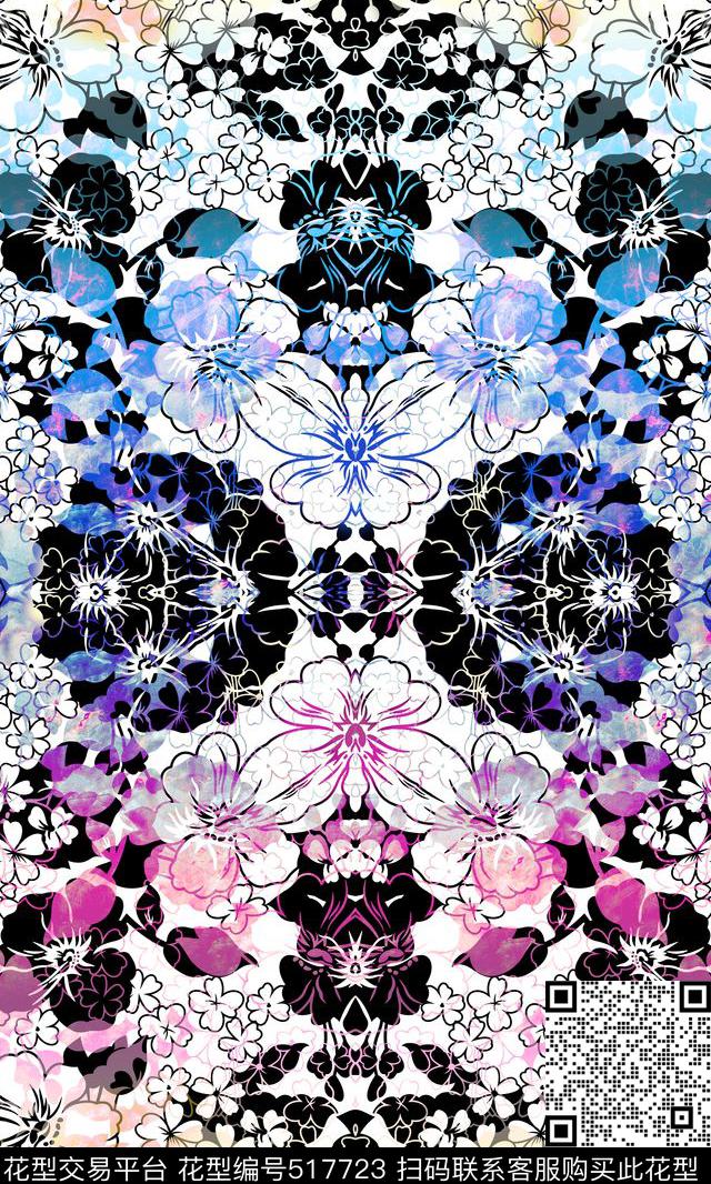 清新朦胧梦幻数码印花华亿平台下载（图片编号: 517723） - 瓦栏（Walan）