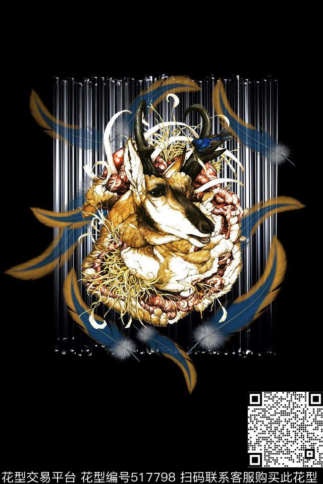 动物花卉数码印花数码印花华亿平台下载（图片编号: 517798） - 瓦栏（Walan）