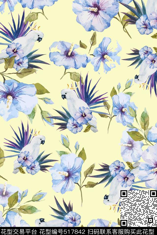 花卉连衣裙女装数码印花华亿平台下载（图片编号: 517842） - 瓦栏（Walan）