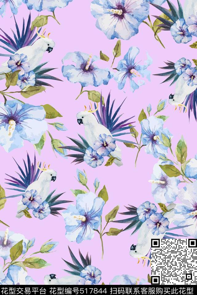 花卉连衣裙女装数码印花华亿平台下载（图片编号: 517844） - 瓦栏（Walan）