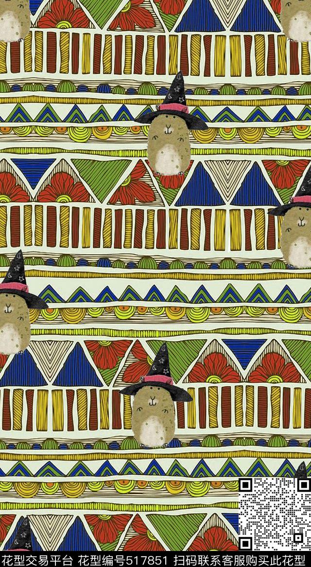 时尚波普条纹线条花卉数码印花华亿平台下载（图片编号: 517851） - 瓦栏（Walan）