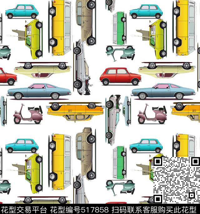 时尚汽车创意数码印花华亿平台下载（图片编号: 517858） - 瓦栏（Walan）