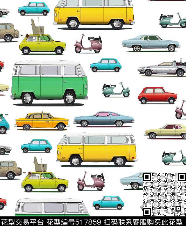时尚汽车创意数码印花华亿平台下载（图片编号: 517859） - 瓦栏（Walan）
