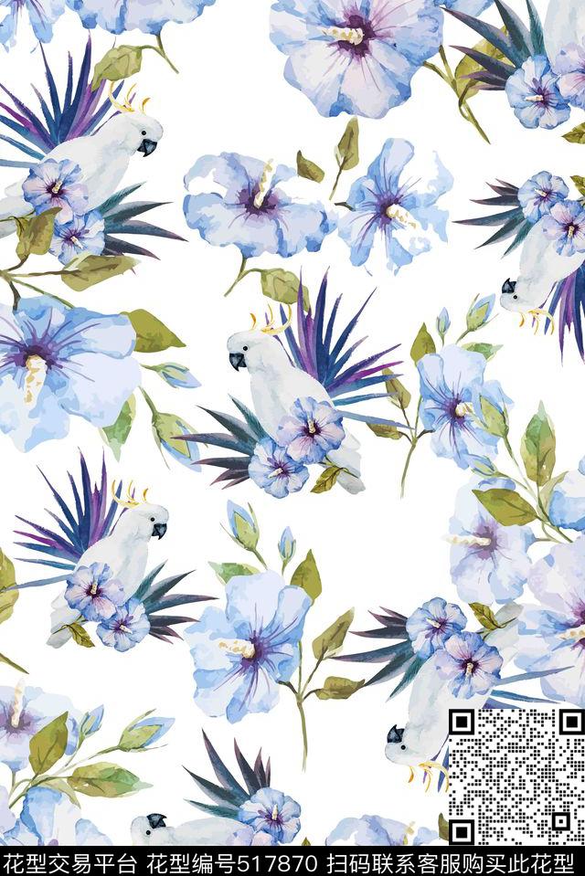 花卉连衣裙女装数码印花华亿平台下载（图片编号: 517870） - 瓦栏（Walan）