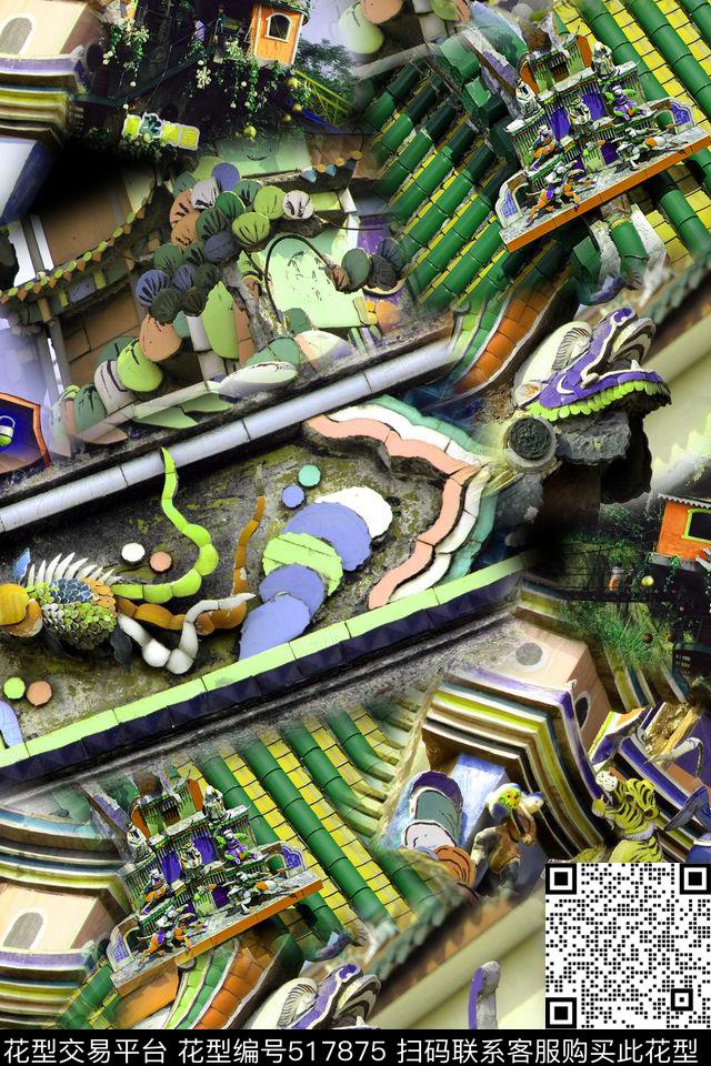 民族风创意艺术数码印花华亿平台下载（图片编号: 517875） - 瓦栏（Walan）