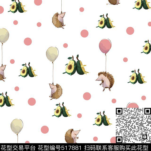 刺猬牛油果波点数码印花华亿平台下载（图片编号: 517881） - 瓦栏（Walan）