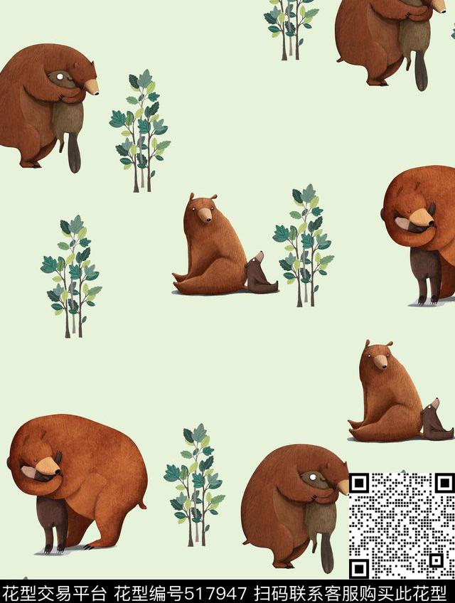 清新创意时尚小树数码印花华亿平台下载（图片编号: 517947） - 瓦栏（Walan）